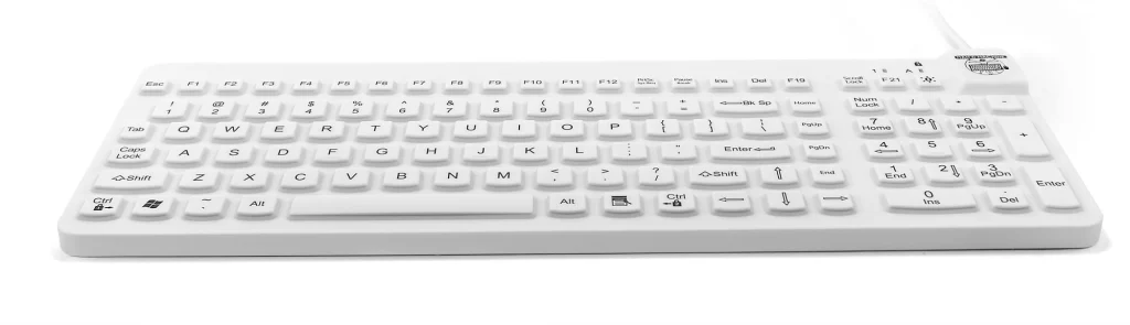 Really Cool keyboard with blinking red Ctrl indicators and a green Caps Lock indicator