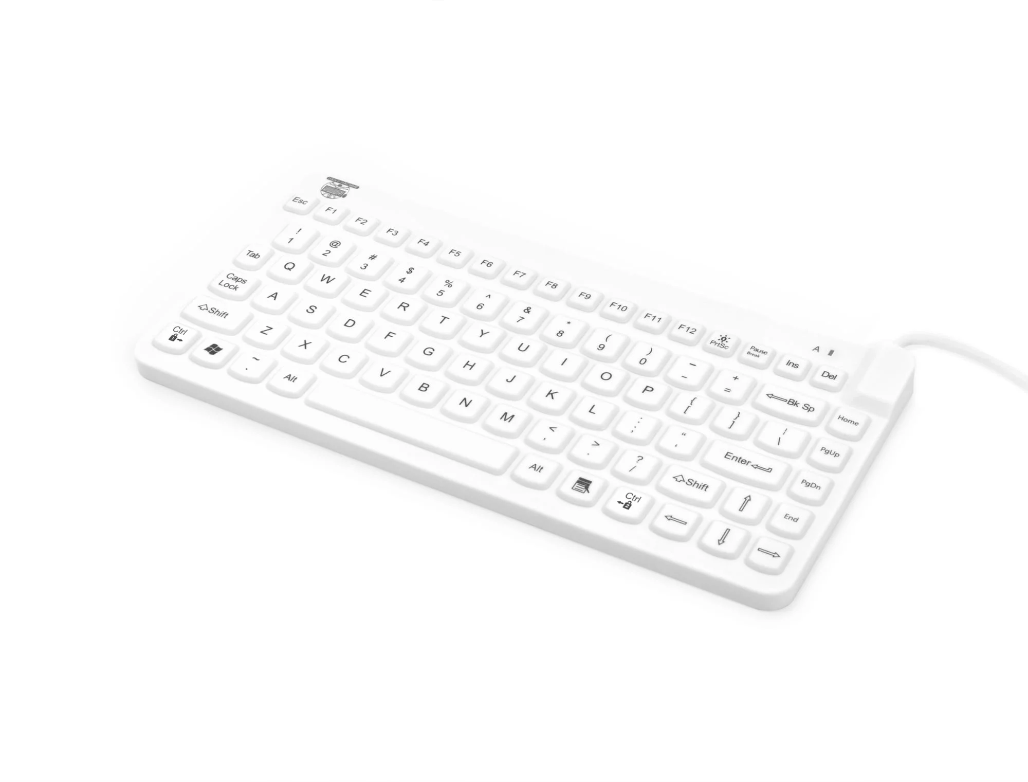 White MMI Sealed keyboard shown at an angle