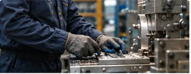 Industrial operator working near machinery