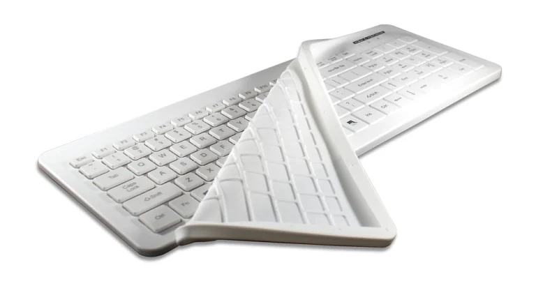 MMI sterilizable Fitted Keyboard Drape fitted over a keyboard
